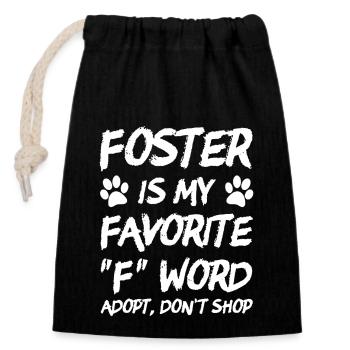 Rescue Dog Adopt Don't Shop - Closable cotton gift bag (14x20cm) - black - Front