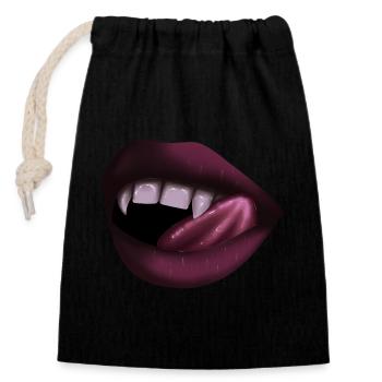 sexy Halloween Vampire Lips - Verschließbarer Geschenkbeutel aus Baumwolle (14x20cm) - Schwarz - Vorne