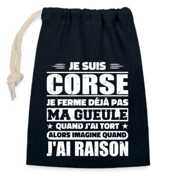 Corsica I don't shut my mouth gift humor - Closable cotton gift bag (14x20cm) - navy - Front