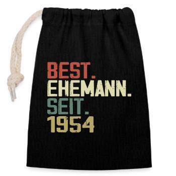 Best Ehemann Seit 1954 Geburtstagsgeschenk 1954 - Verschließbarer Geschenkbeutel aus Baumwolle (14x20cm) - Schwarz - Vorne