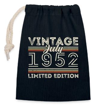 Juli 1952 Juli Geburtstagsgeschenk Juli 1952 - Verschließbarer Geschenkbeutel aus Baumwolle (14x20cm) - Navy - Vorne