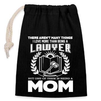 Lawyer Love Being A Lawyer - Closable cotton gift bag (14x20cm) - black - Front