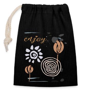 Enjoy, Fantasy, Ornament - Closable cotton gift bag (14x20cm) - black - Front