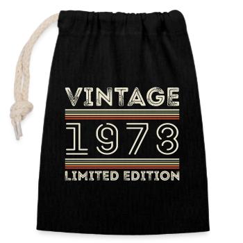 Millésime 1978 - Année 1978 Cadeau d’anniversaire 1978 - Sac cadeau en coton avec cordon (14 x 20 cm) - noir - Devant