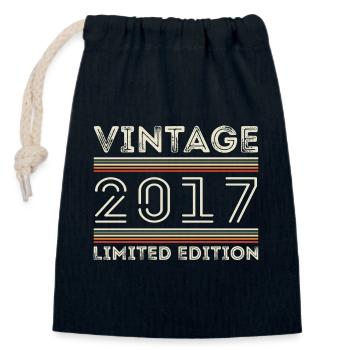Jahrgang 2017 - Jahr 2017 Geburtstagsgeschenk 2017 - Verschließbarer Geschenkbeutel aus Baumwolle (14x20cm) - Navy - Vorne
