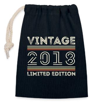 Jahrgang 2018 - Jahr 2018 Geburtstagsgeschenk 2018 - Verschließbarer Geschenkbeutel aus Baumwolle (14x20cm) - Navy - Vorne