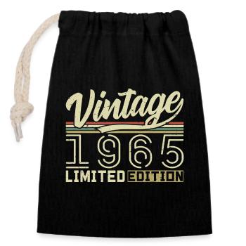 Legend since 1965 Born 1965 Birthday 59 years old - Closable cotton gift bag (14x20cm) - black - Front