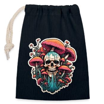 Champignon mortel - Sac cadeau en coton avec cordon (14 x 20 cm) - bleu marine - Devant