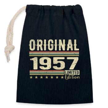 Original 1957 - Retro 1957 Geburtstagsgeschenk - Verschließbarer Geschenkbeutel aus Baumwolle (14x20cm) - Navy - Vorne