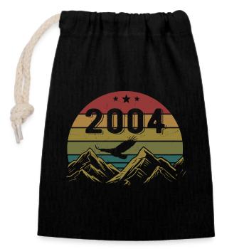 2004 Jahrgang Geburtstag 2004 Retro Geschenkidee - Verschließbarer Geschenkbeutel aus Baumwolle (14x20cm) - Schwarz - Vorne