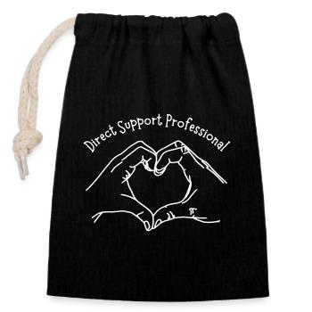 Direct Support Professional - Closable cotton gift bag (14x20cm) - black - Front