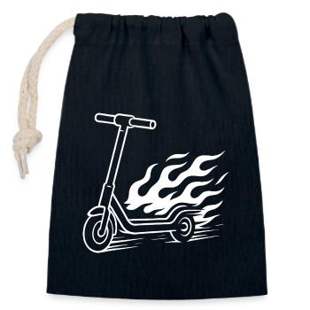 E-Scooter Design – Speed & Fire Tail - Closable cotton gift bag (14x20cm) - navy - Front