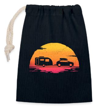 Sunrise caravan caravanning - Closable cotton gift bag (14x20cm) - navy - Front