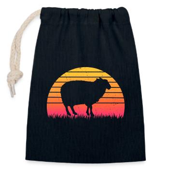 Retro Sunset Sheep T-Shirt Sheep - Closable cotton gift bag (14x20cm) - navy - Front