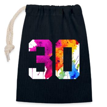 NUMBER 30 YEARS OLD 30TH BIRTHDAY - Closable cotton gift bag (14x20cm) - navy - Front