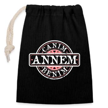 Mother Anne Canim annem benim/ turkish - Closable cotton gift bag (14x20cm) - black - Front