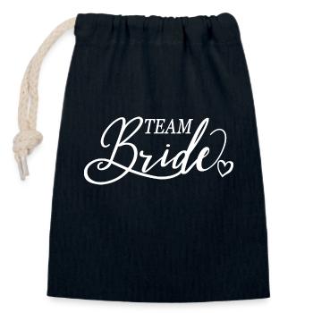 Team Braut, Bachelorette Junggesellinnenabschied - Verschließbarer Geschenkbeutel aus Baumwolle (14x20cm) - Navy - Vorne