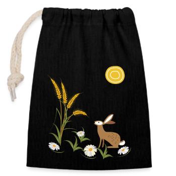 Hare Cornfield - Closable cotton gift bag (14x20cm) - black - Front