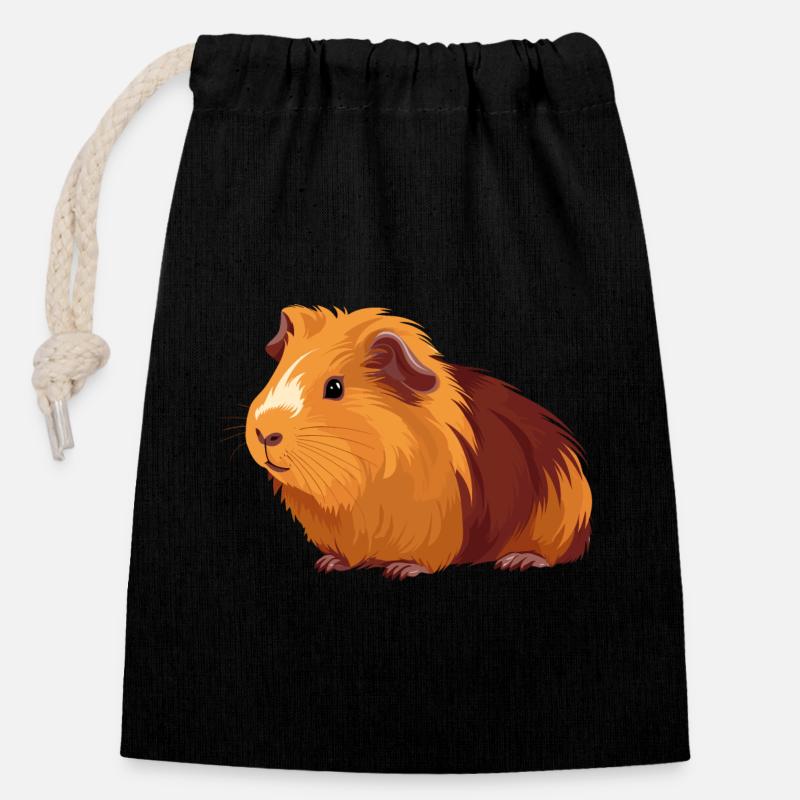 Guinea Pig - Closable cotton gift bag (14x20cm) - black