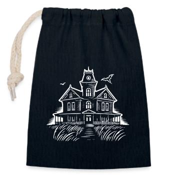 Gruseliges Geisterhaus – Halloween Design - Verschließbarer Geschenkbeutel aus Baumwolle (14x20cm) - Navy - Vorne