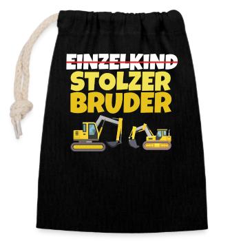 Großer Stolzer Bruder Bagger 2024 Geschenk - Verschließbarer Geschenkbeutel aus Baumwolle (14x20cm) - Schwarz - Vorne