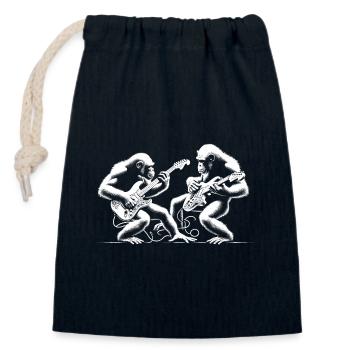 Gitarren-Groove Gorillas - Verschließbarer Geschenkbeutel aus Baumwolle (14x20cm) - Navy - Vorne