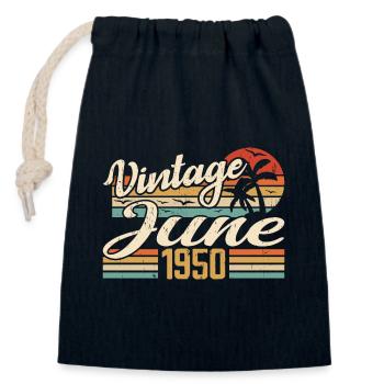 Juni 1950 Jubiläum 1950 Retro 1950 Juni 1950 - Verschließbarer Geschenkbeutel aus Baumwolle (14x20cm) - Navy - Vorne
