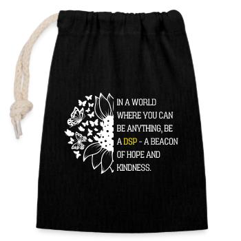 Direct Support Professional - Closable cotton gift bag (14x20cm) - black - Front