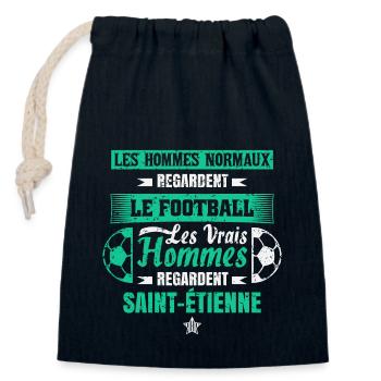 Saint-Étienne,football,socer,club,football, - Closable cotton gift bag (14x20cm) - navy - Front
