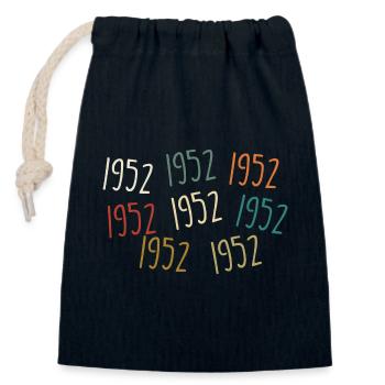 Born in 1952, year of birth - legendary since 1952 - Closable cotton gift bag (14x20cm) - navy - Front