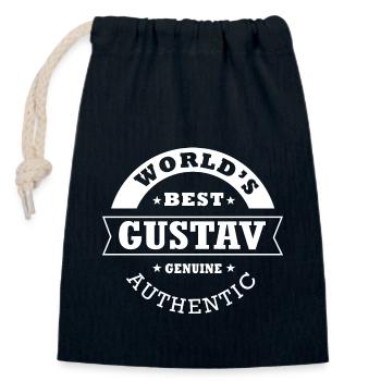 Gustav gustav - Verschließbarer Geschenkbeutel aus Baumwolle (14x20cm) - Navy - Vorne