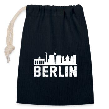 Berlin Skyline - Verschließbarer Geschenkbeutel aus Baumwolle (14x20cm) - Navy - Vorne