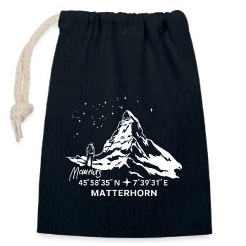 Matterhorn Bergsteigen Wandern Klettern Andenken - Verschließbarer Geschenkbeutel aus Baumwolle (14x20cm) - Navy - Vorne