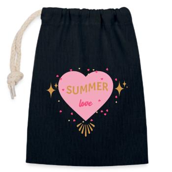 Sommerliebe, Liebe zum Sommer, Urlaub - Verschließbarer Geschenkbeutel aus Baumwolle (14x20cm) - Navy - Vorne
