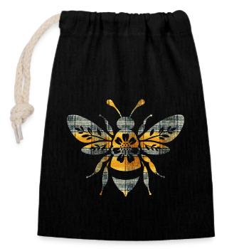Reine des abeilles Honey Beekeeper Save the Bees - Sac cadeau en coton avec cordon (14 x 20 cm) - noir - Devant