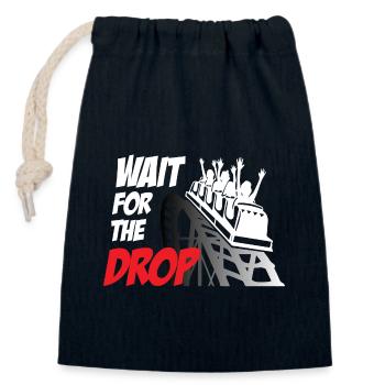Wait For The Drop Roller Coaster - Closable cotton gift bag (14x20cm) - navy - Front