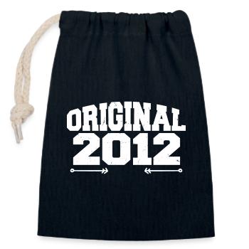 Original 2012 | Cadeau d’anniversaire 2012 - Sac cadeau en coton avec cordon (14 x 20 cm) - bleu marine - Devant