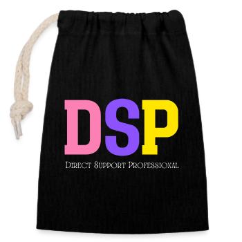 Direct Support Professional - Closable cotton gift bag (14x20cm) - black - Front