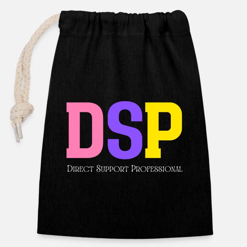 Direct Support Professional - Closable cotton gift bag (14x20cm) - black