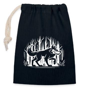 Bad Wolf Design – Wild, fearless and mysterious - Closable cotton gift bag (14x20cm) - navy - Front