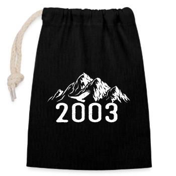 Vintage Geburtstag 2003 - Retro Geschenkidee 2003 - Verschließbarer Geschenkbeutel aus Baumwolle (14x20cm) - Schwarz - Vorne