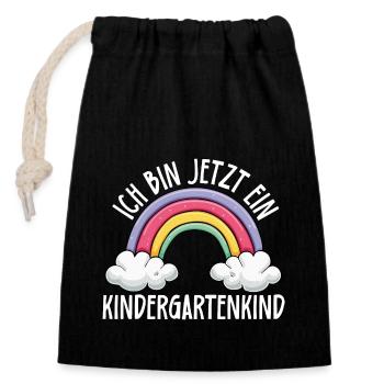 I'm now a kindergarten child 2025 - Closable cotton gift bag (14x20cm) - black - Front