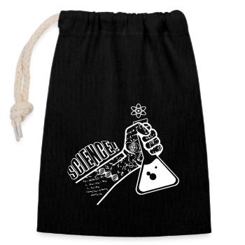 Be Strong Science - Closable cotton gift bag (14x20cm) - black - Front