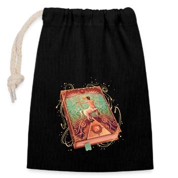 Zodiac Grimoire - Type Sagittarius - Verschließbarer Geschenkbeutel aus Baumwolle (14x20cm) - Schwarz - Vorne