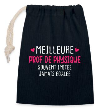 Meilleure prof de physique imitée jamais égalée - Sac cadeau en coton avec cordon (14 x 20 cm) - bleu marine - Devant