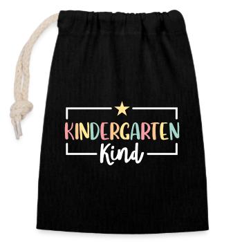 I'm now a kindergarten child 2024 - Closable cotton gift bag (14x20cm) - black - Front
