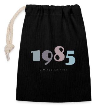 1985 Retro 40th Birthday Gift - Born 1985 - Closable cotton gift bag (14x20cm) - black - Front