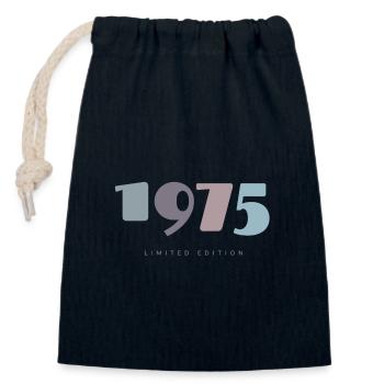 1975 Retro 50th Birthday Gift - Born 1975 - Closable cotton gift bag (14x20cm) - navy - Front