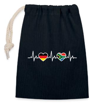 Suedafrika Deutschland Herzschlag South Africa - Verschließbarer Geschenkbeutel aus Baumwolle (14x20cm) - Navy - Vorne