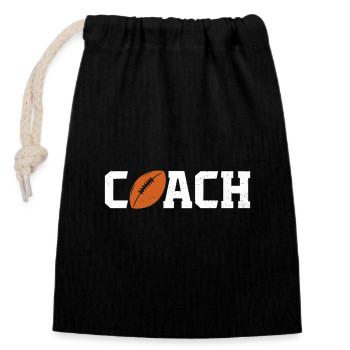 Coach rugby T-shirt Rugby Trainer - Closable cotton gift bag (14x20cm) - black - Front